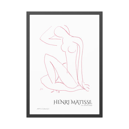 Nu assis (1952) by Henri Matisse version rouge/ Affiche Encadrée série ART's Collection