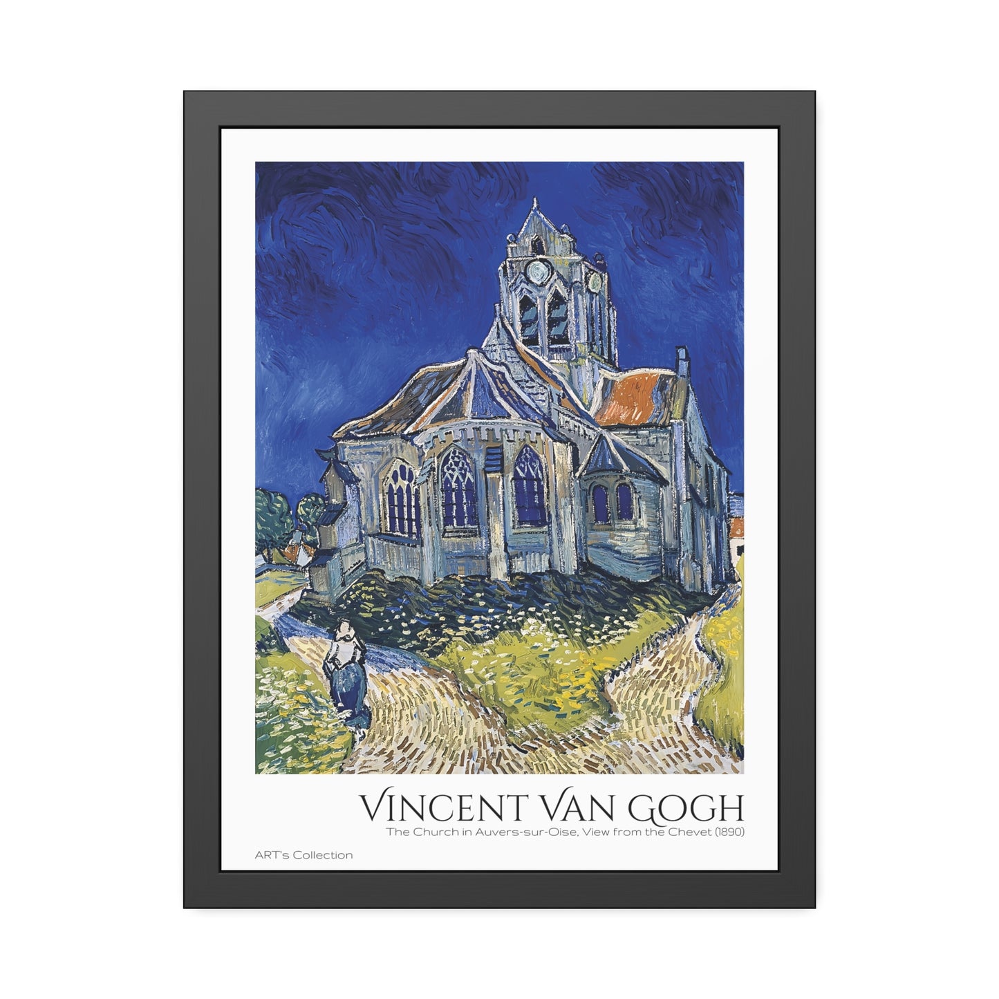 The Church in Auvers-sur-Oise, View from the Chevet (1890)  by Vincent Van Gogh / Affiche Encadrée série ART's Collection