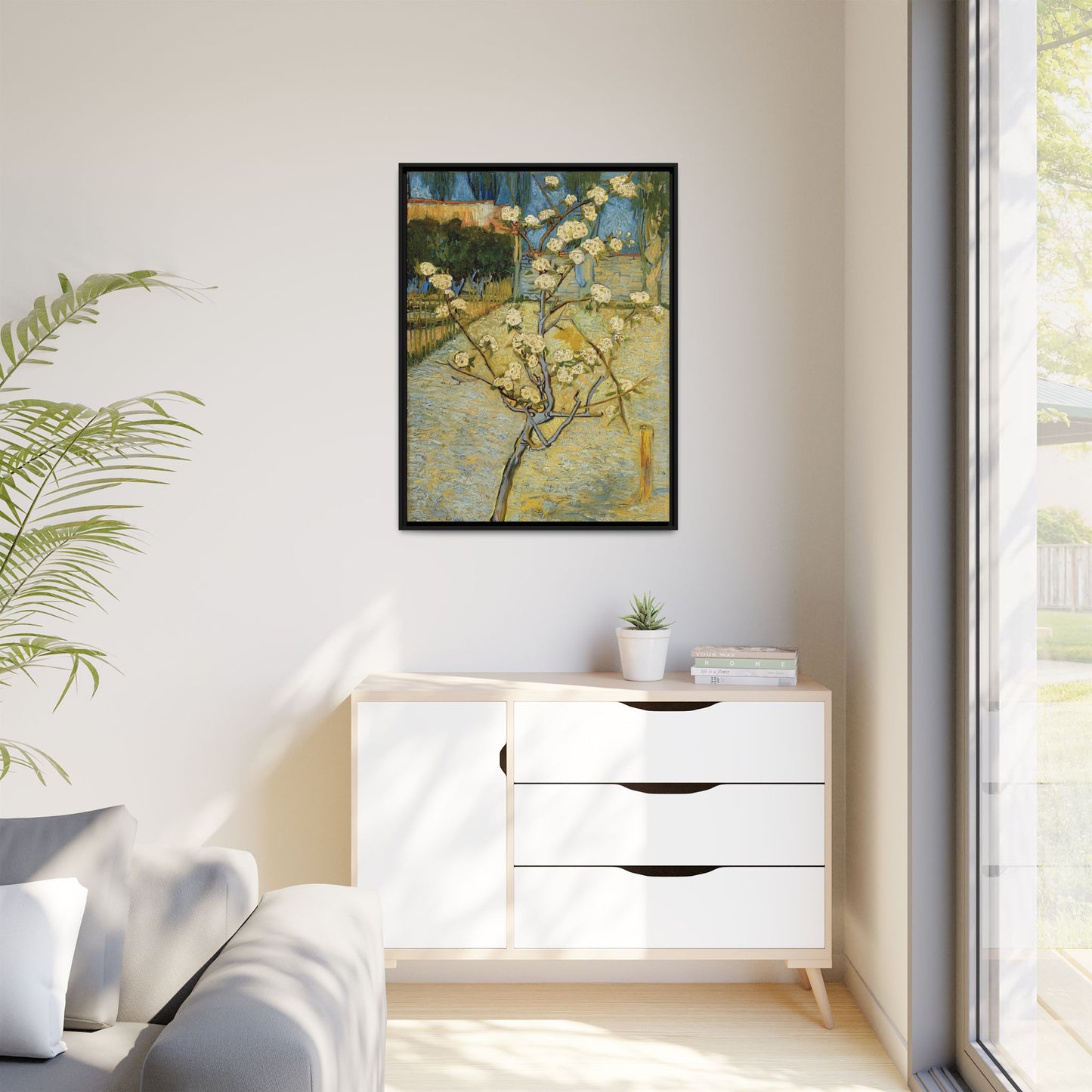 Small pear tree in blossom (1888) by Vincent van Gogh / Toile encadrée sur caisse américaine