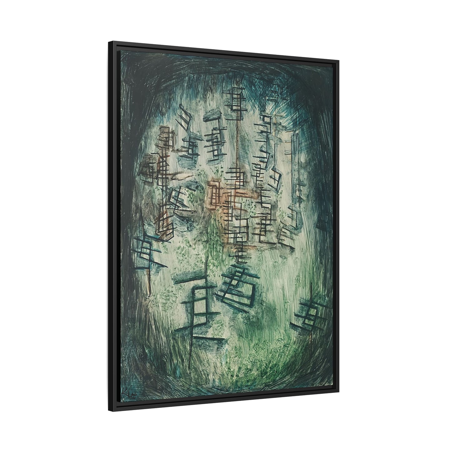 Lichtung E (Clearing E) (1930) by Paul Klee / Toile encadrée sur caisse américaine