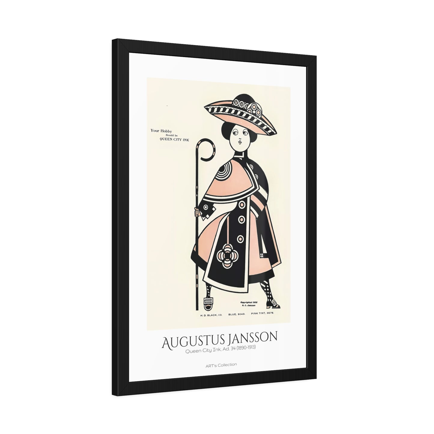 Queen City Ink, Ad. 34 (1890-1913) by Augustus Jansson  / Affiche Encadrée série ART's Collection