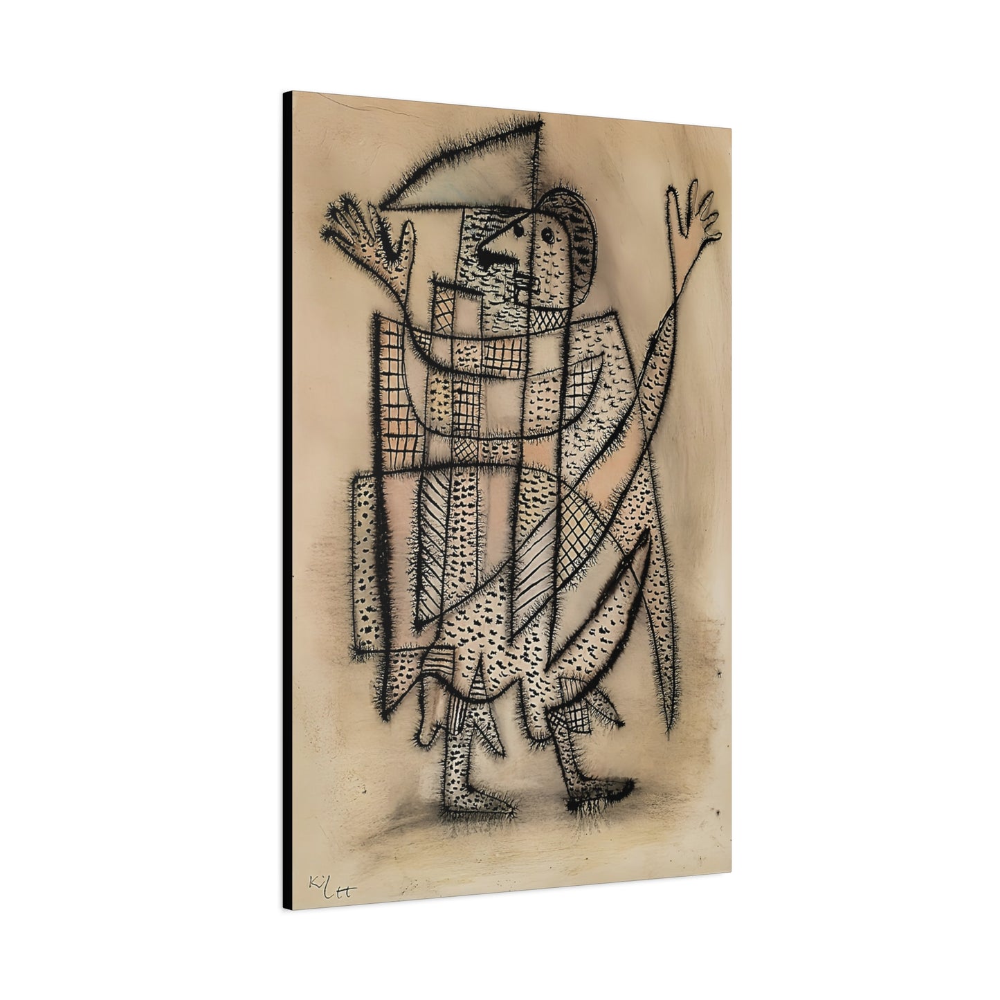 Maske mit Sense (1927) by Paul Klee  / Reproduction Fine Art sur Toile / Epaisseur 3.2 cm - 1.25 inch
