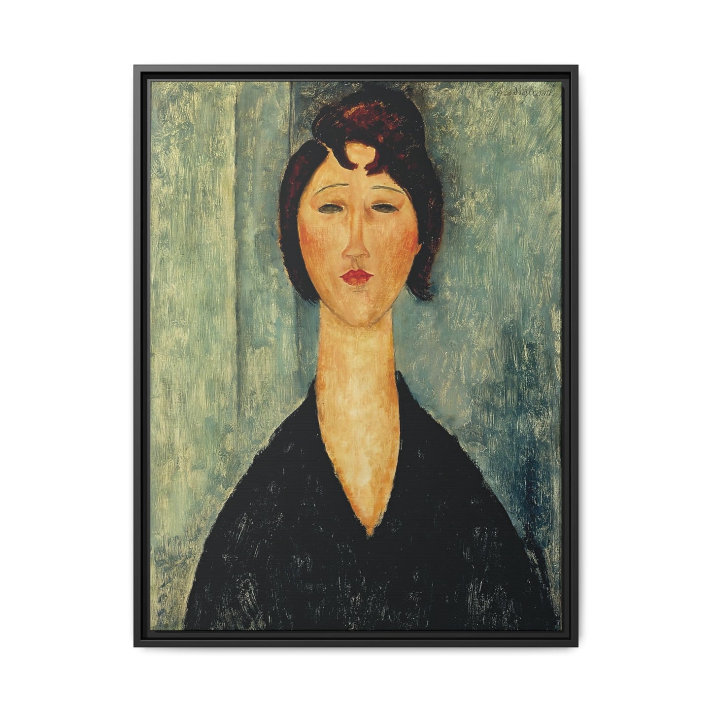 Portrait of a Young Woman (1918)  by Amedeo Modigliani / Toile encadrée sur caisse américaine