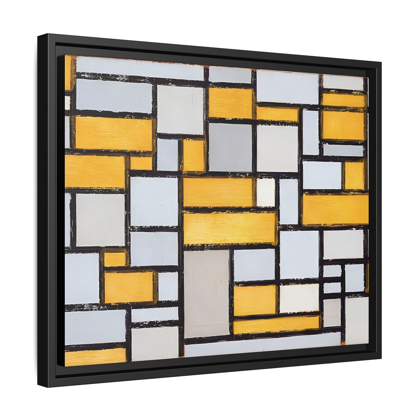 Composition with Grid 1 (1918) by Piet Mondrian  / Toile encadrée sur caisse américaine