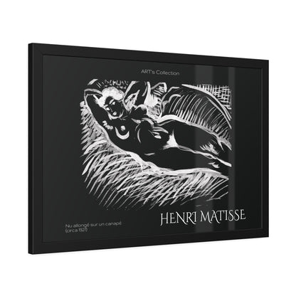 Nu allongé sur un canapé (circa 1927) black édition by Henry Matisse  / Affiche Encadrée série ART's Collection