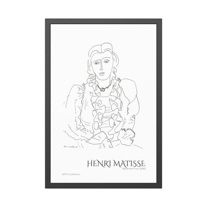 Sitzende Frau (1936) by Henri Matisse  / Affiche Encadrée série ART's Collection