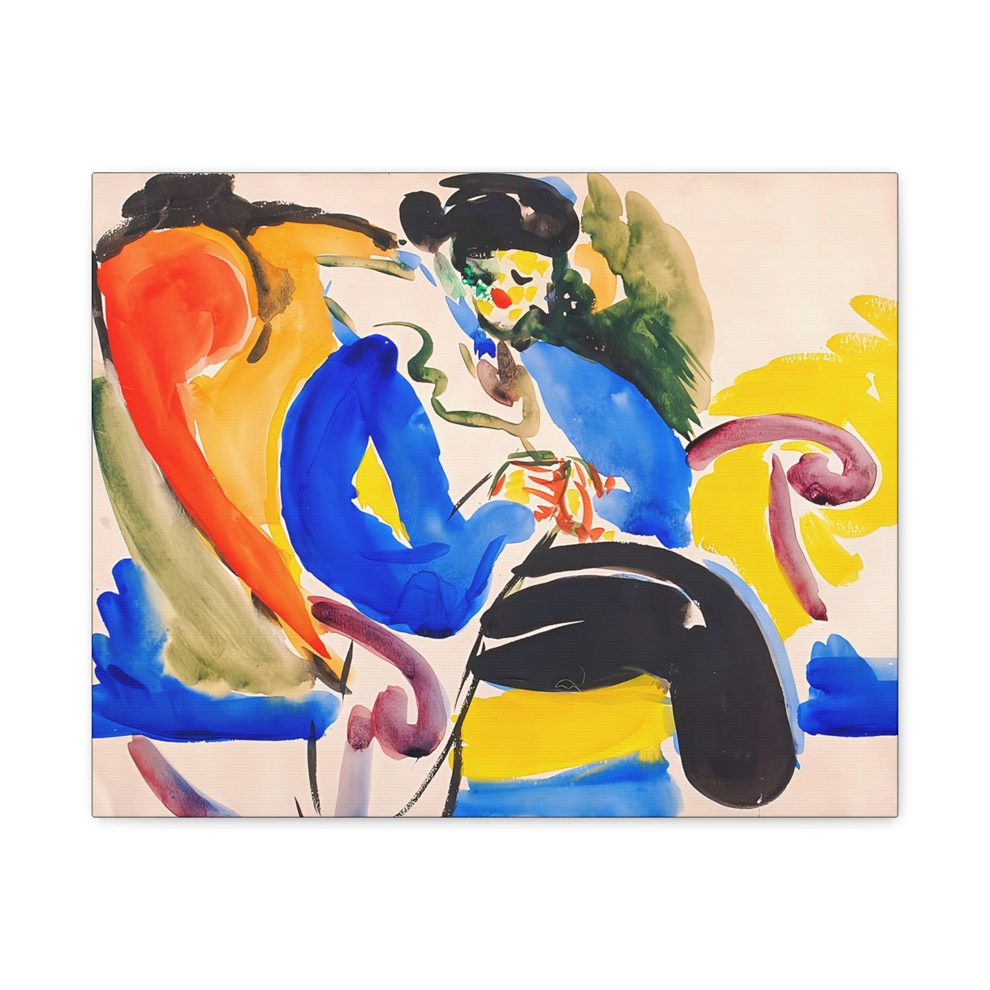 Calligraphic #2 Woman on Chair (1914-18) by Henry Lyman Saÿen  / Reproduction Fine Art sur Toile / Flanc Large Epaisseur 3.2 cm - 1.25 inch
