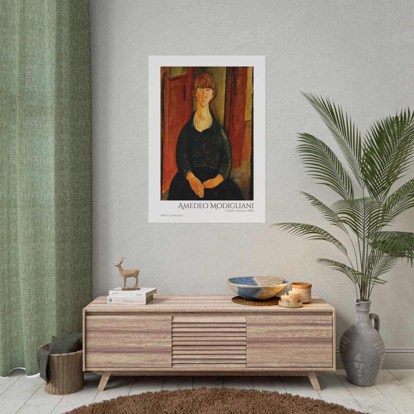 Flower Vendor (1919) by Amedeo Modigliani / Affiche imprimée - Série ART's Collection