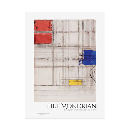 Study for a Composition (1940 - 1941) by Piet Mondrian / Affiche imprimée - Série ART's Collection
