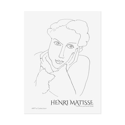 Femme pensive (1936) by Henri Matisse / Affiche imprimée - Série ART's Collection