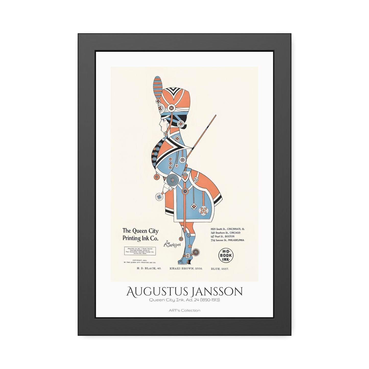 Queen City Ink, Ad. 24 (1890-1913) by Augustus Jansson  / Affiche Encadrée série ART's Collection