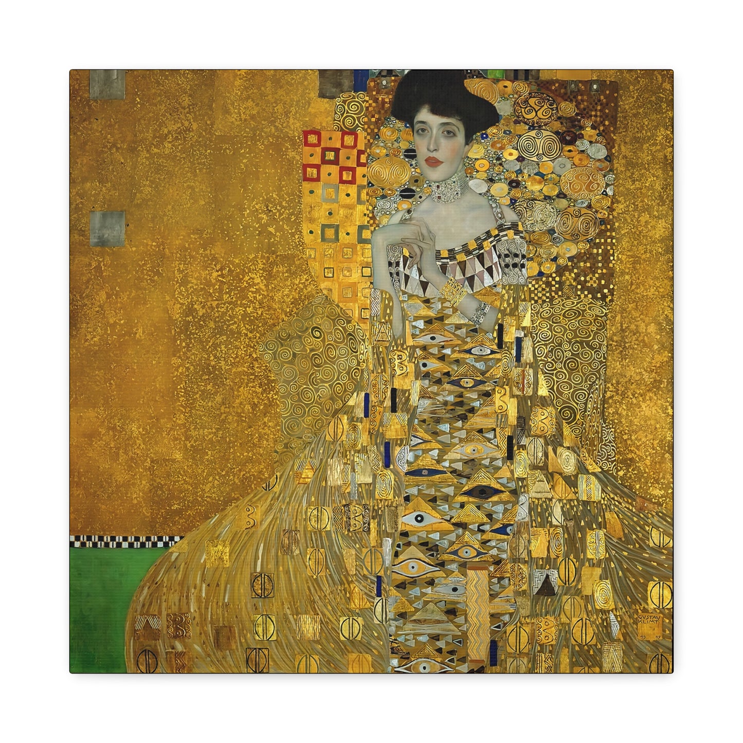 Portrait of Adele Bloch-Bauer I (1907) by Gustav Klimt / Reproduction Fine Art sur Toile / Flanc Large Epaisseur 3.2 cm - 1.25 inch
