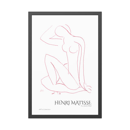 Nu assis (1952) by Henri Matisse version rouge/ Affiche Encadrée série ART's Collection