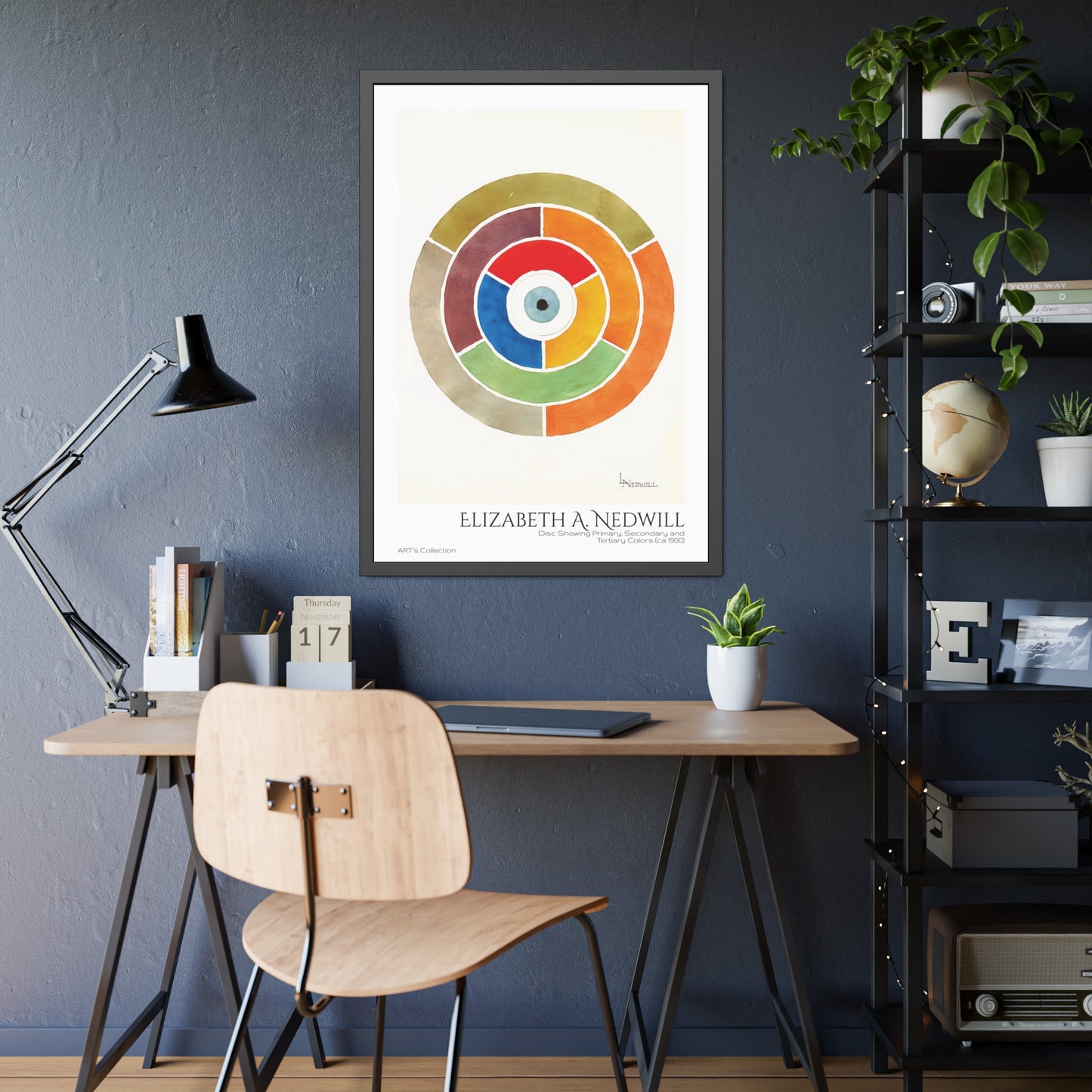 Disc Showing Primary, Secondary and Tertiary Colors (ca 1900) by Elizabeth A. Nedwill / Affiche Encadrée série ART's Collection