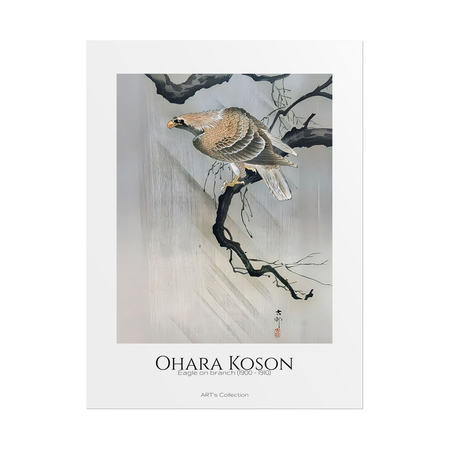 Eagle on branch (1900 - 1910) by Ohara Koson / Affiche imprimée - Série ART's Collection