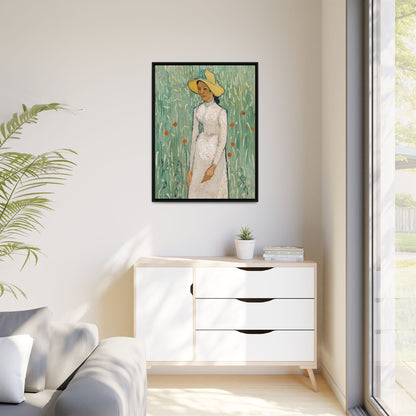 Girl in White (1890) by Vincent van Gogh / Toile encadrée sur caisse américaine
