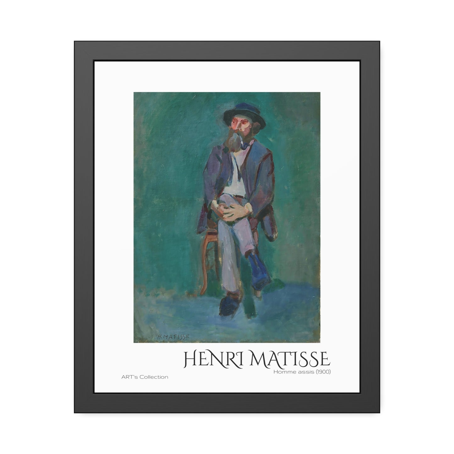 Homme assis (1900) by Henri Matisse  / Affiche Encadrée série ART's Collection