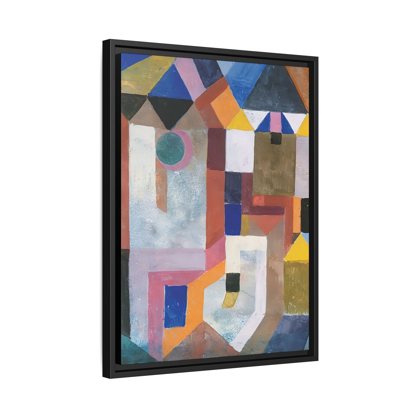 Colorful Architecture (1917) by Paul Klee / Toile encadrée sur caisse américaine