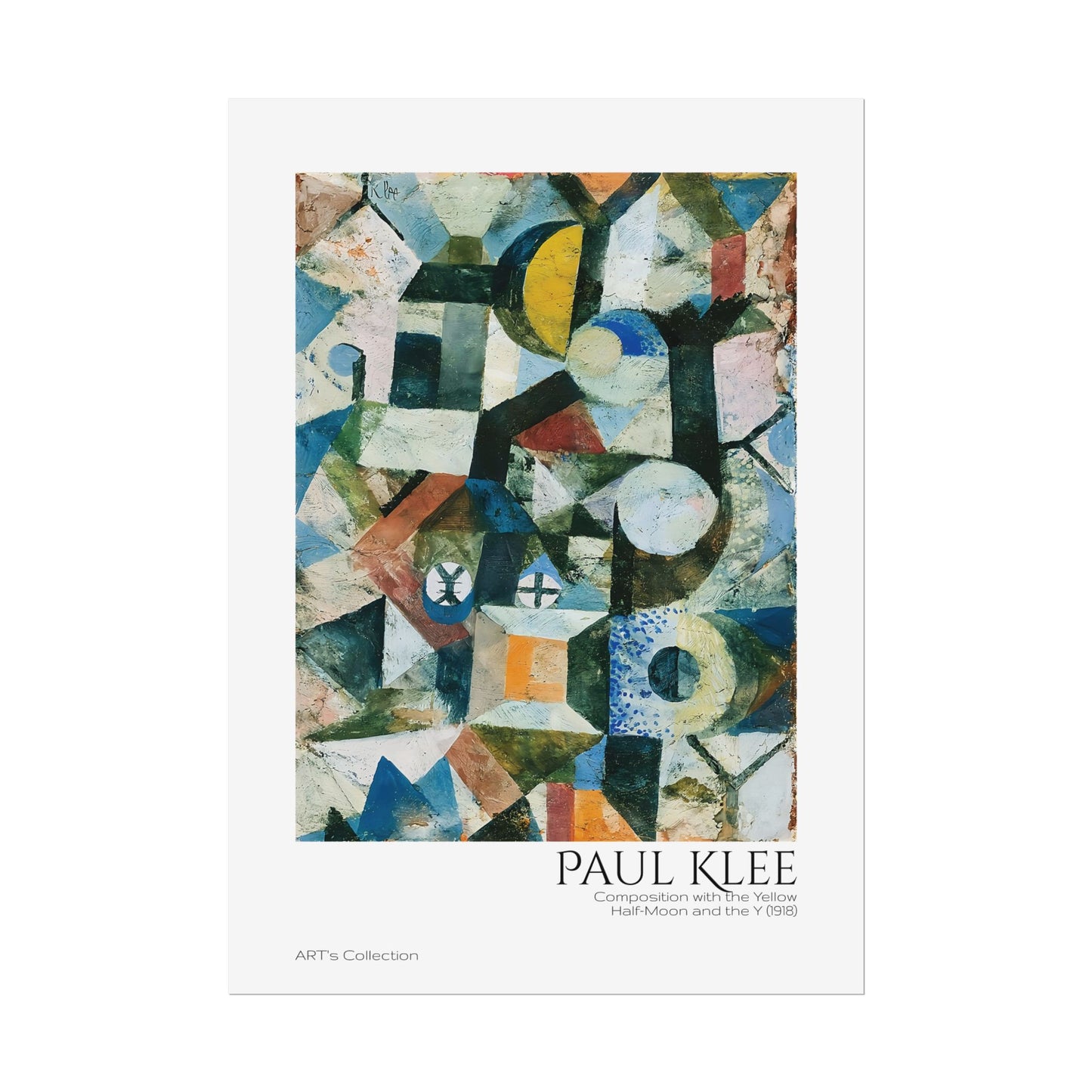 Composition with the Yellow Half-Moon and the Y (1918) by Paul Klee / Affiche imprimée - Série ART's Collection