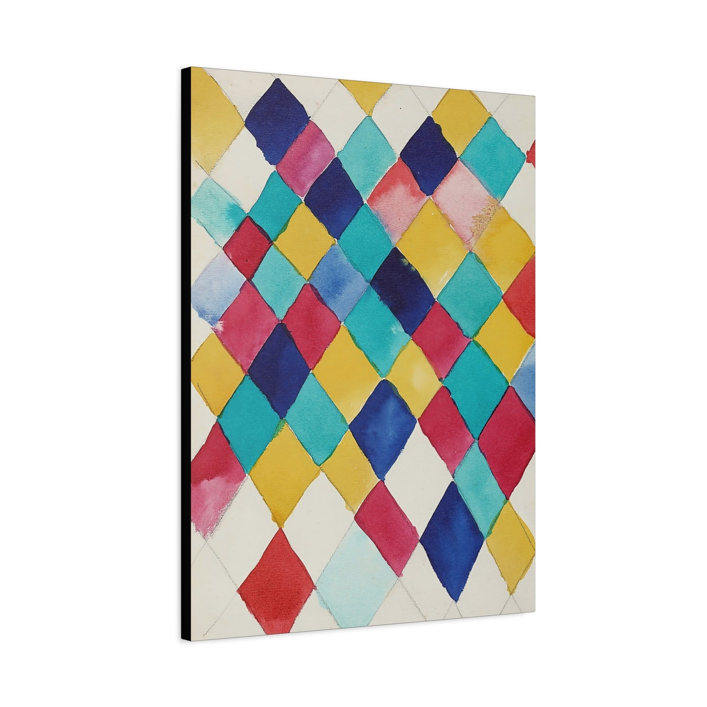 Farbstudie mit Rauten (1913) by Wassily Kandinsky / Reproduction Fine Art sur Toile / Epaisseur 3,2cm - 1'25 po