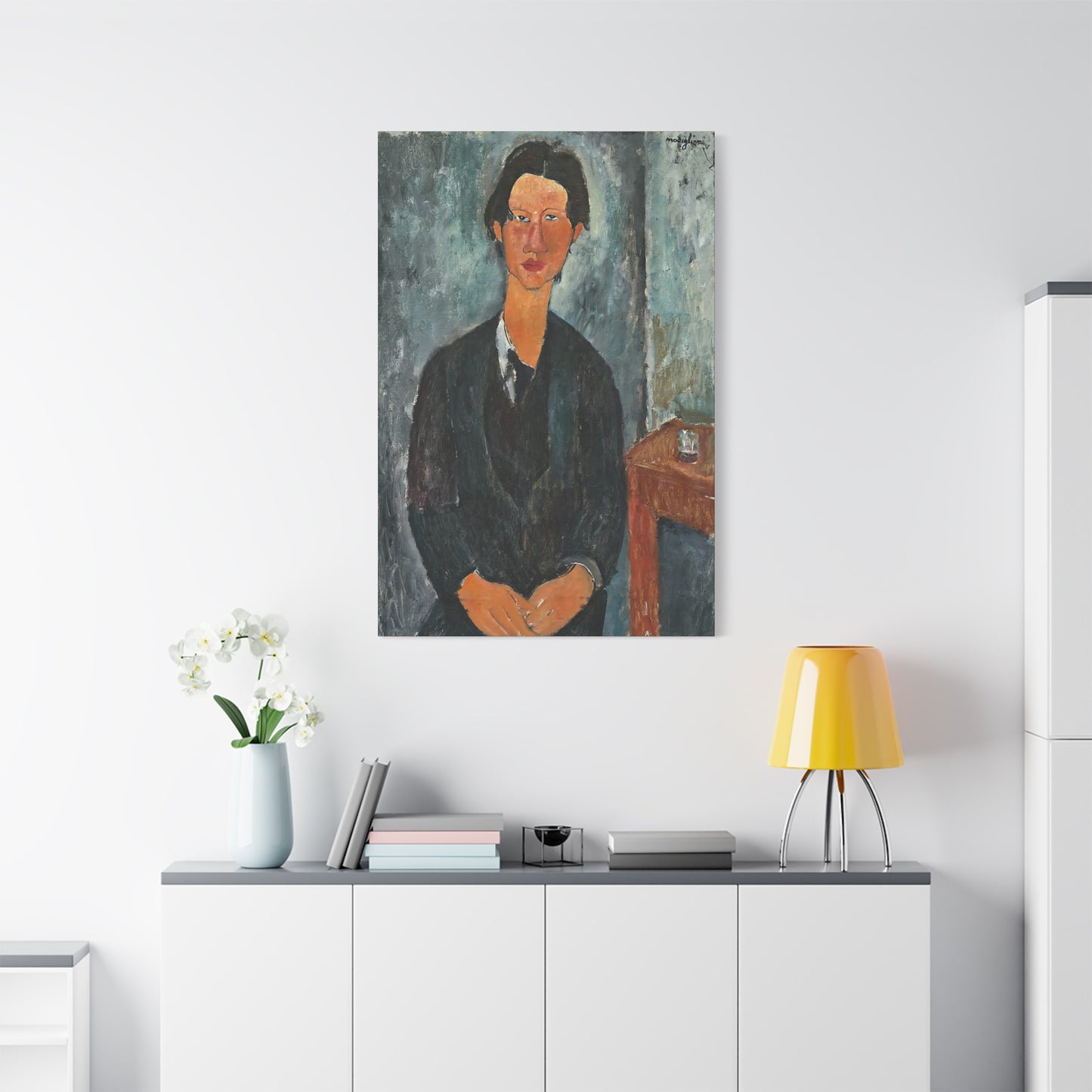 Chaim Soutine (1917) by Amedeo Modigliani / Reproduction Fine Art sur Toile / Flanc Large Epaisseur 3.2 cm - 1.25 inch