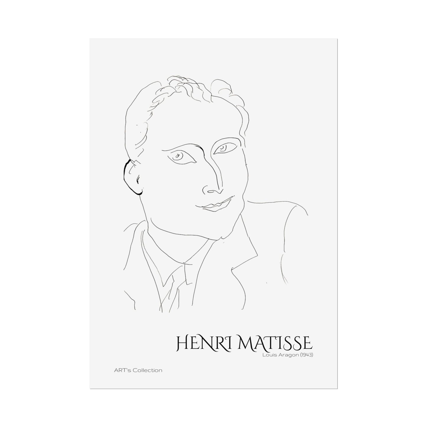 Louis Aragon (1943) by Henri Matisse / Affiche imprimée - Série ART's Collection
