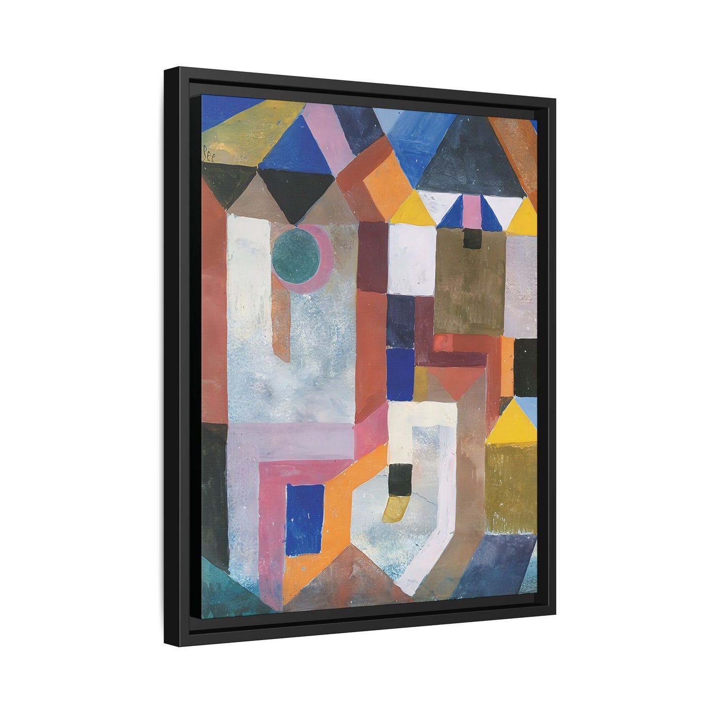 Colorful Architecture (1917) by Paul Klee / Toile encadrée sur caisse américaine
