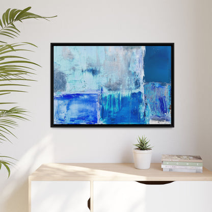 Tableau Beaux Arts Bleu Azur "Série Sign Collections" / Toile encadrée sur caisse américaine