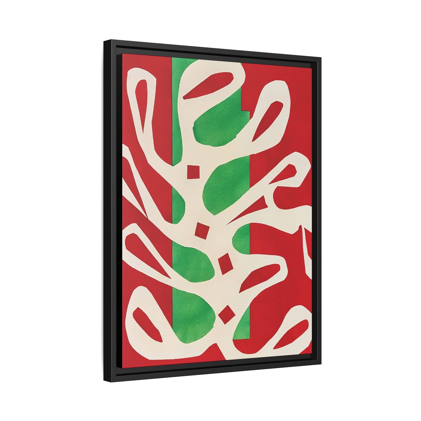Henri Matisse / Algue blanche sur fond rouge et vert (1947) / Toile encadrée sur caisse américaine