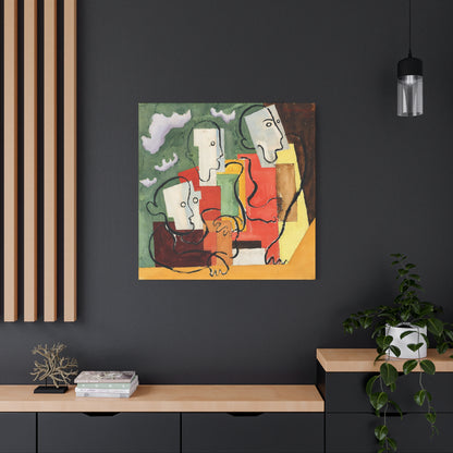 Trois personnages (1928) by Louis Marcoussis / Reproduction Fine Art sur Toile / Large Epaisseur 3.2 cm - 1.25 inch