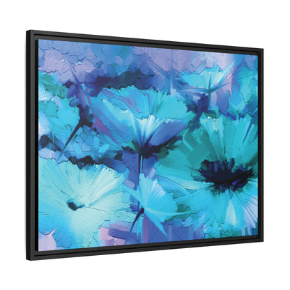 Tableau Floral Turquoise "Série Sign Collections" / Toile encadrée sur caisse américaine