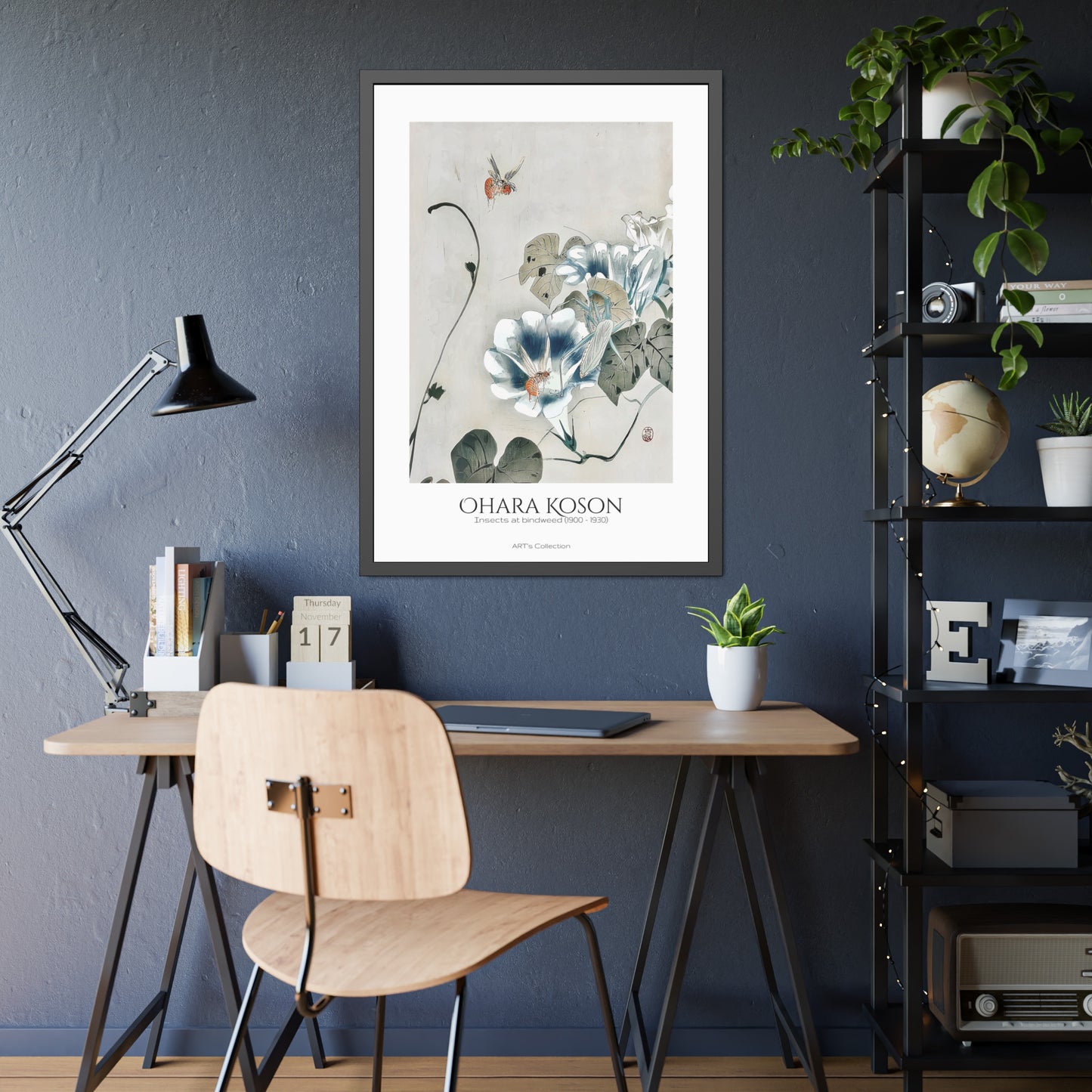 Insects at bindweed (1900 - 1930) by Ohara Koson / Affiche Encadrée série ART's Collection