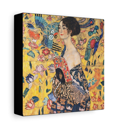 Woman with fan (1917-1918) by Gustav Klimt / Reproduction Fine Art sur Toile / Flanc Large Epaisseur 3.2 cm - 1.25 inch