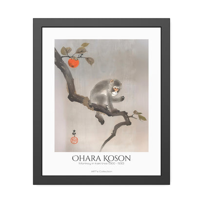Monkey in kaki tree (1900-1930) by Ohara Koson / Affiche Encadrée série ART's Collection