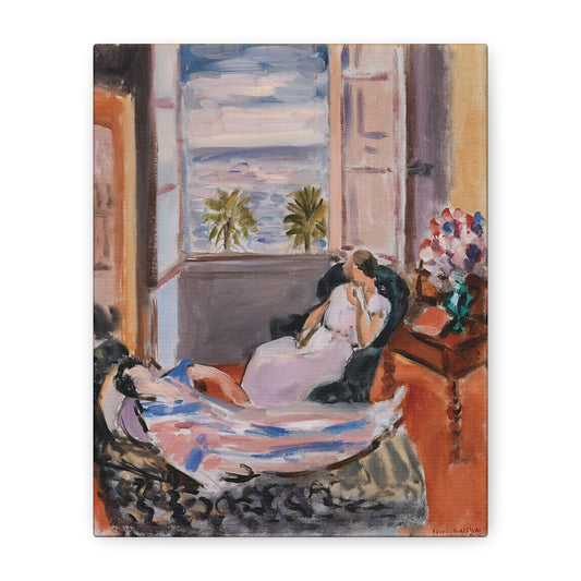 Intérieur à deux personnages, fenêtre ouverte (1922) by Henri Matisse / Reproduction Fine Art sur Toile /  Epaisseur 3.2 cm - 1.25 inch