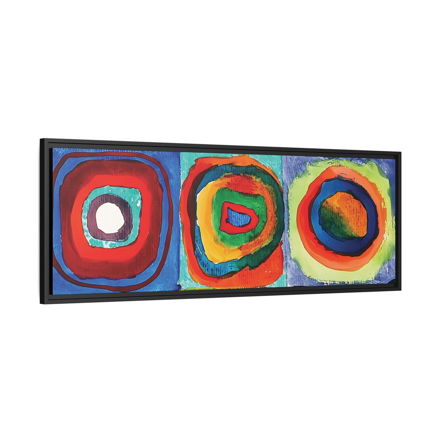 Wassily Kandinsky / Etude De Couleurs : Carrés avec Cercles Concentriques (1913) /Toile encadrée sur caisse américaine