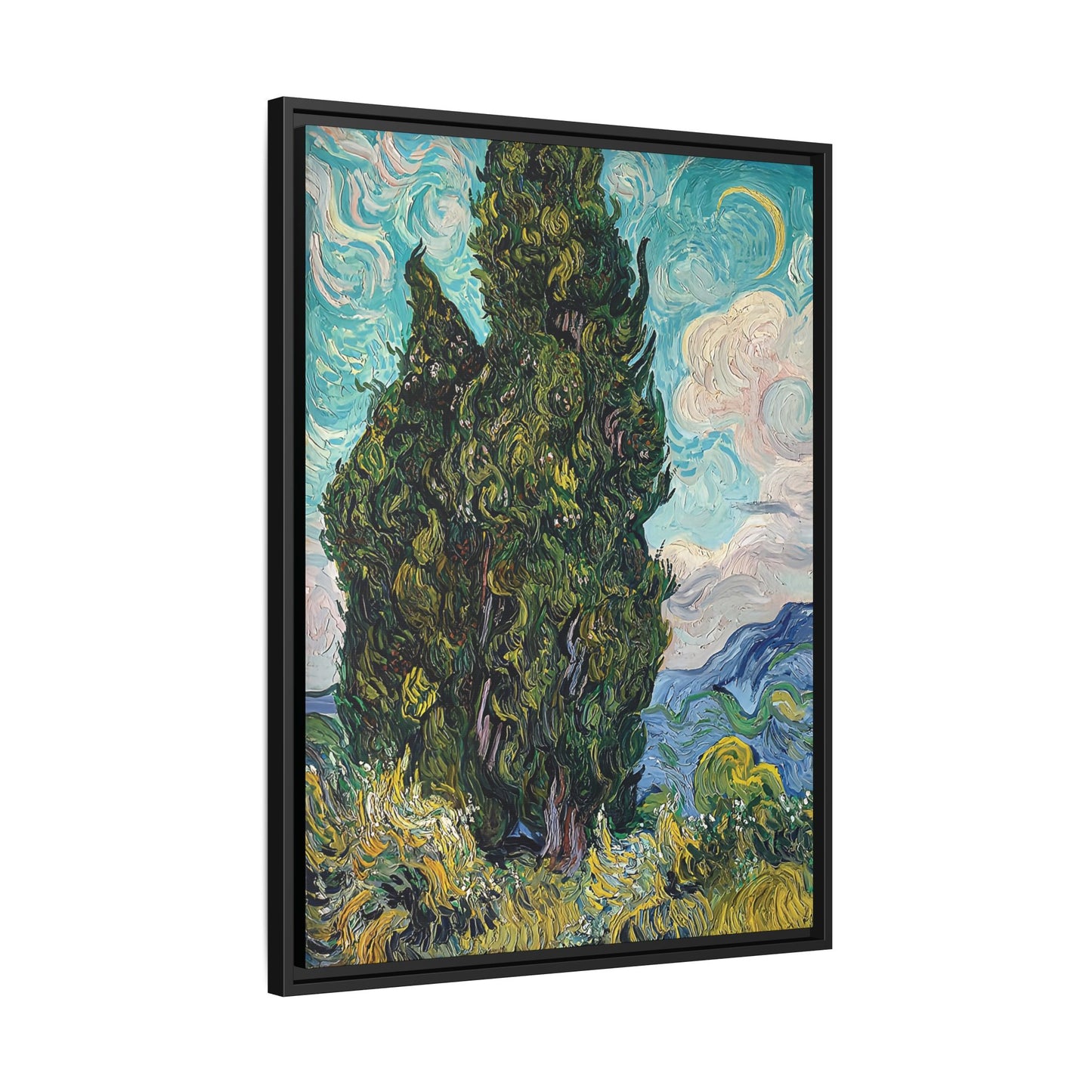 Cypresses (1889) by Vincent van Gogh / Toile encadrée sur caisse américaine
