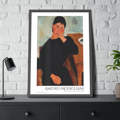 Elvira Resting at a Table (1919) by Amedeo Modigliani  / Affiche Encadrée série ART's Collection