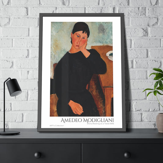 Elvira Resting at a Table (1919) by Amedeo Modigliani  / Affiche Encadrée série ART's Collection