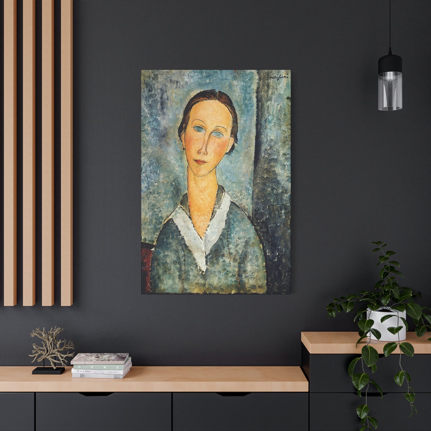 Girl in a Sailor's Blouse (1918) by Amedeo Modigliani / Reproduction Fine Art sur Toile / Flanc Large Epaisseur 3.2 cm - 1.25 inch