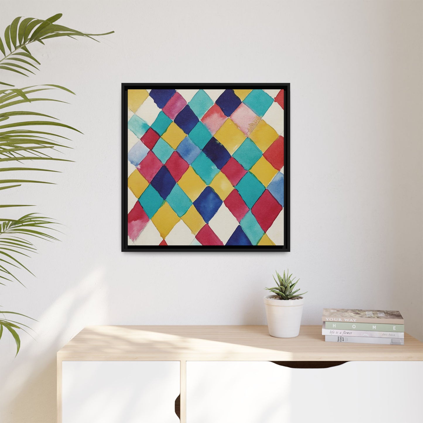 Wassily Kandinsky / Étude des couleurs avec les diamants (1913) / Toile encadrée sur caisse américaine