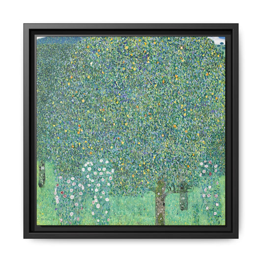 Rosebushes under the Trees (circa 1905)  by Gustav Klimt / Toile encadrée sur caisse américaine