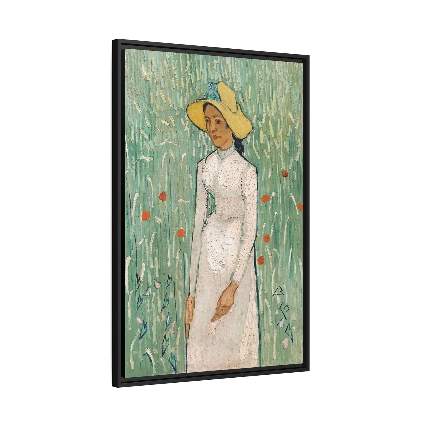 Girl in White (1890) by Vincent van Gogh / Toile encadrée sur caisse américaine