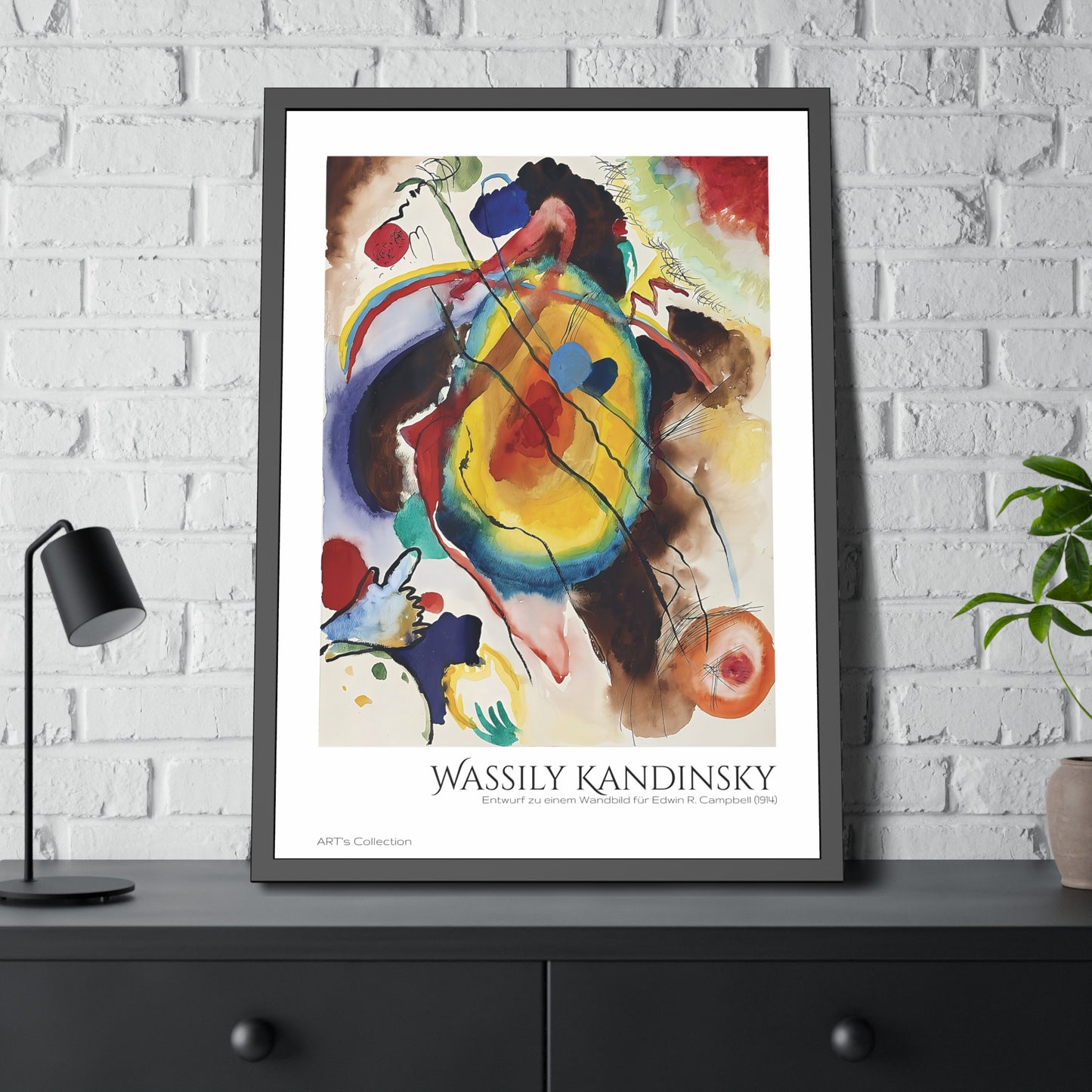 Entwurf zu einem Wandbild für Edwin R. Campbell (1914) by Wassily Kandinsky / Affiche Encadrée série ART's Collection