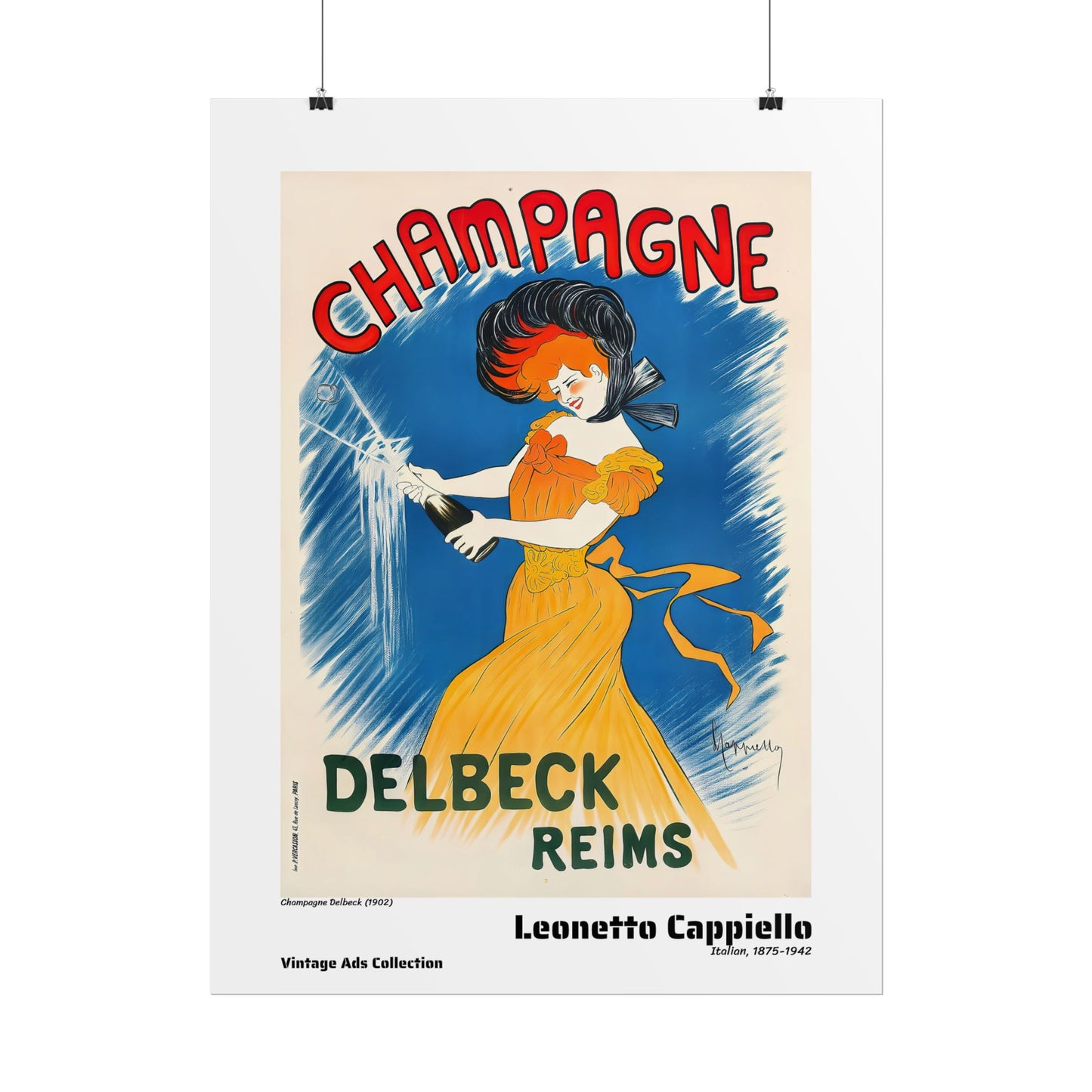 Champagne Delbeck (1902) by Leonetto Cappiello / Affiche imprimée - Série Vintage Ads Collection