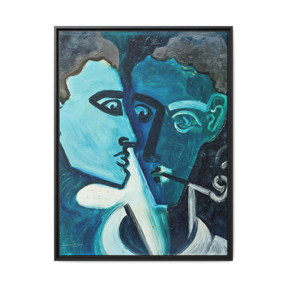 Doppelportrait (1928) by Andreas Walser / Toile encadrée sur caisse américaine
