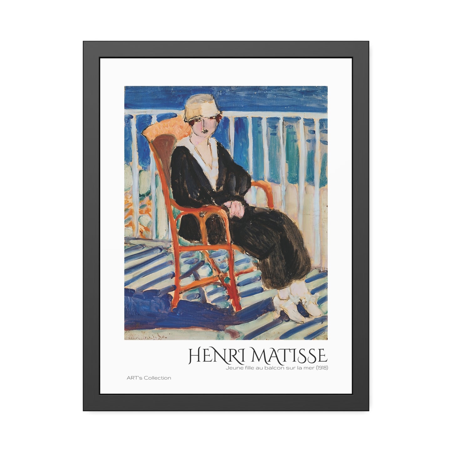 Jeune fille au balcon sur la mer (1918) by Henri Matisse  / Affiche Encadrée série ART's Collection