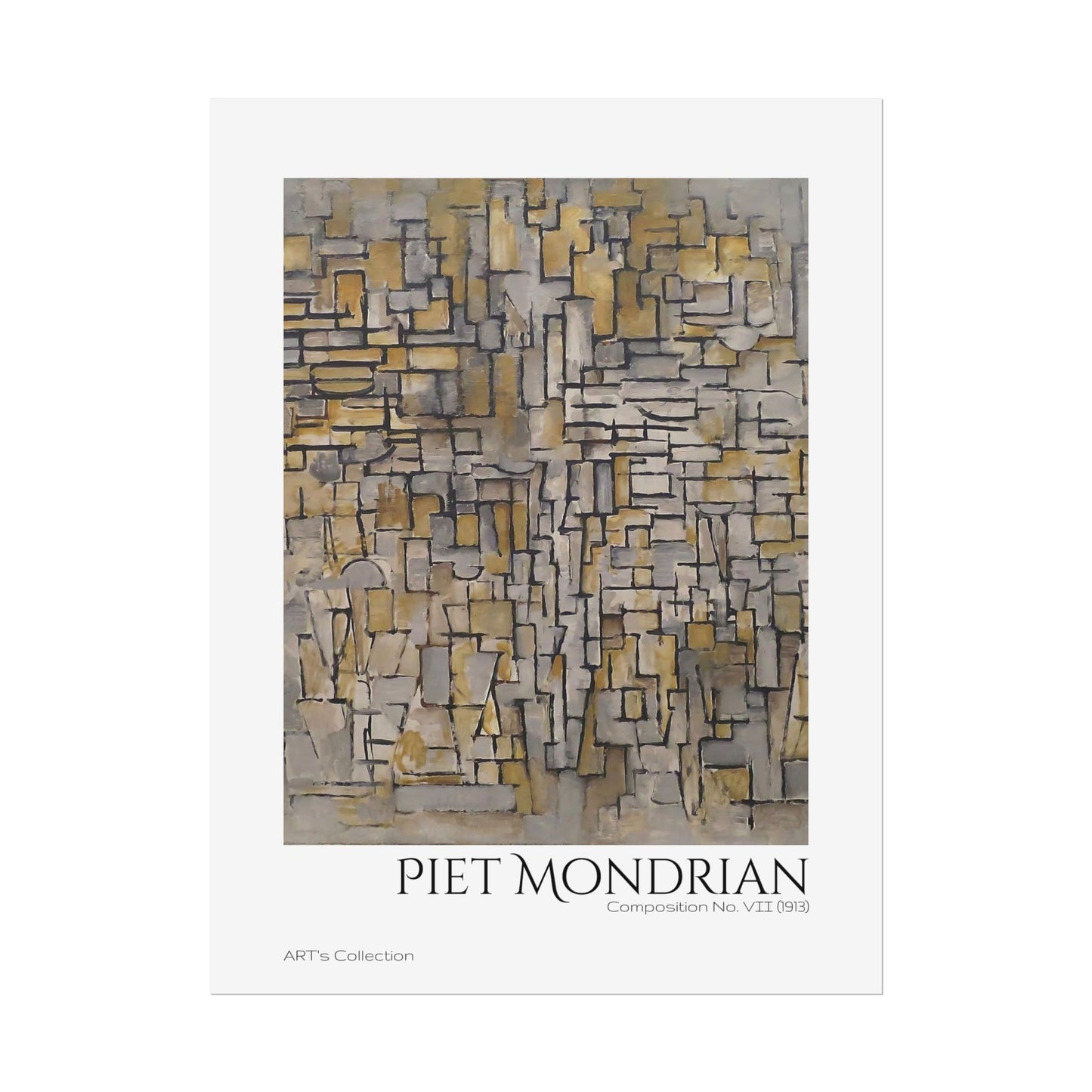 Tableau No. 2, Composition No. VII (1913) by Piet Mondrian / Affiche imprimée - Série ART's Collection