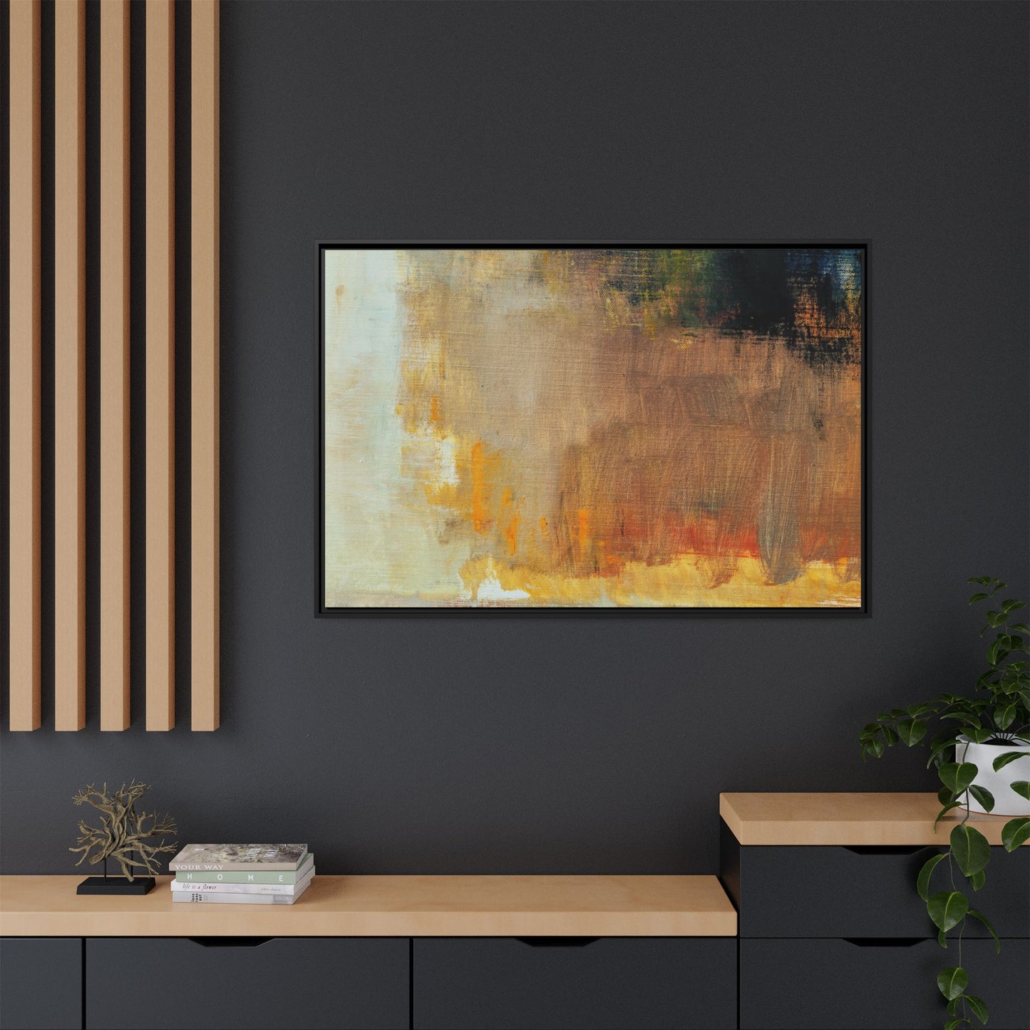 Tableau Contemporain Alezan "Série Sign Collections" / Toile encadrée sur caisse américaine