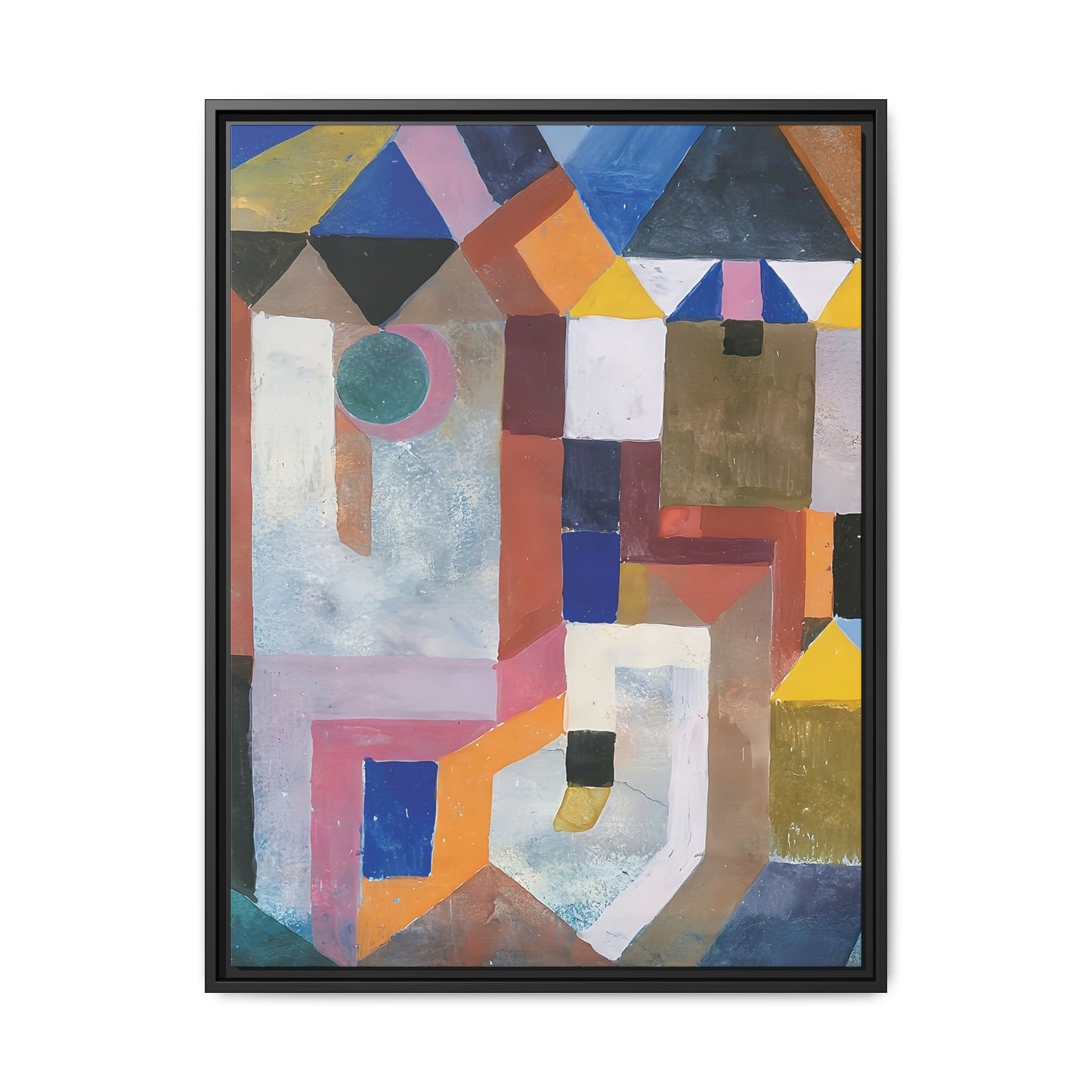 Colorful Architecture (1917) by Paul Klee / Toile encadrée sur caisse américaine